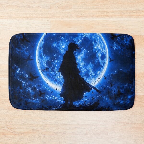 Item preview, Blue Moon Warrior – Dark Fantasy Samurai Under a Glowing Full Moon designed and sold by Dyan4.