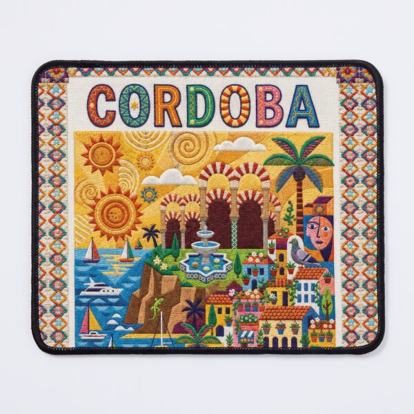 Item preview, Cordoba Spain Embroidered Travel Art - Andalusian Mezquita Illustration designed and sold by Witsprings.