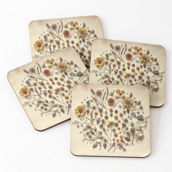 Item preview, Vintage Pressed Flowers And Botanical Wreath designed and sold by IntelliMindDesigns.