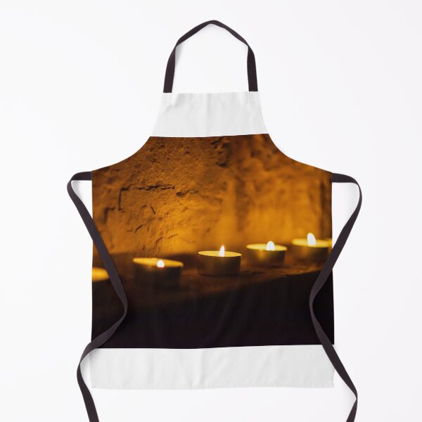 Item preview, Row Of Tea Light Candles On A Rustic Wall Emit Warm Amber Glow At Night designed and sold by Nmallia.