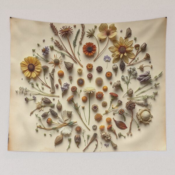 Item preview, Vintage Pressed Flowers And Botanical Wreath designed and sold by IntelliMindDesigns.