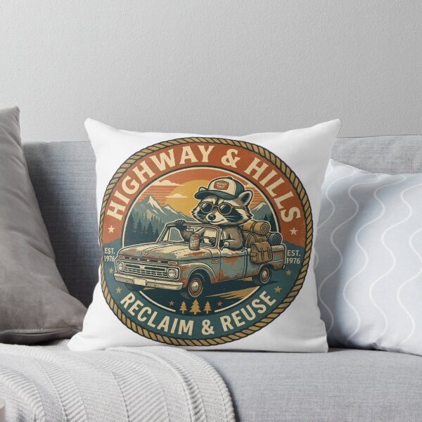 Item preview, Highway Hills Raccoon Vintage Pickup Truck Retro Badge designed and sold by lovepower.