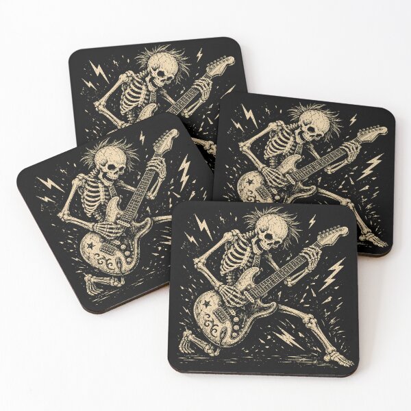 Item preview, Punk Rock Skeleton Electric Guitar – Vintage Rocker designed and sold by WILLIAMS-BR.