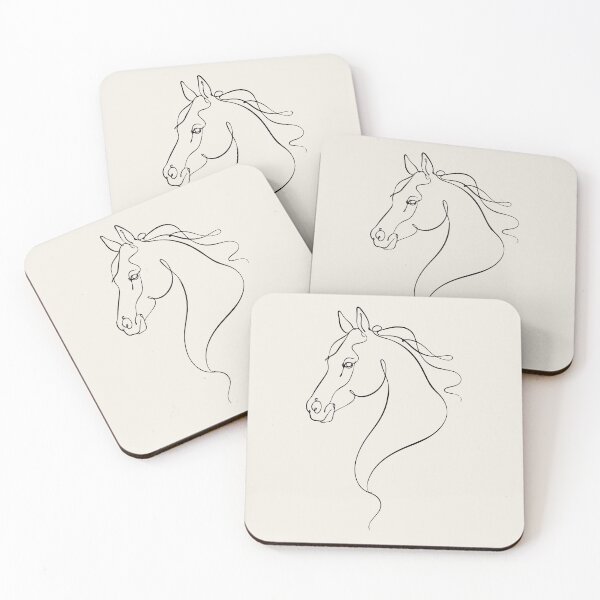 Item preview, Horse Head One Line Art Minimalist Outline Drawing designed and sold by FemmePod.