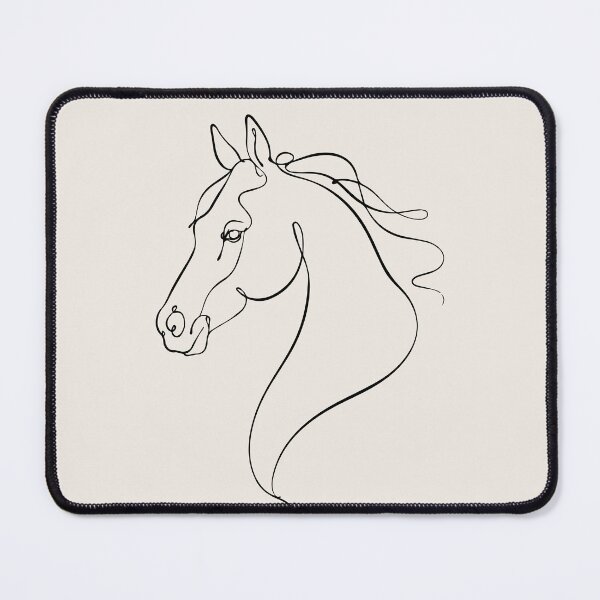 Item preview, Horse Head One Line Art Minimalist Outline Drawing designed and sold by FemmePod.