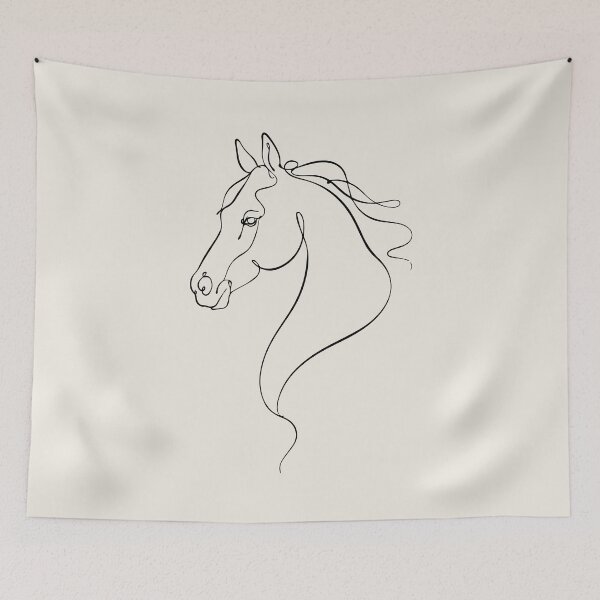 Item preview, Horse Head One Line Art Minimalist Outline Drawing designed and sold by FemmePod.