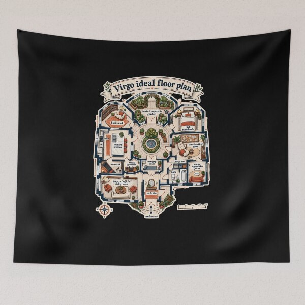 Item preview, Funny Virgo Ideal Floor Plan Astrology Humor Art designed and sold by elderberry.
