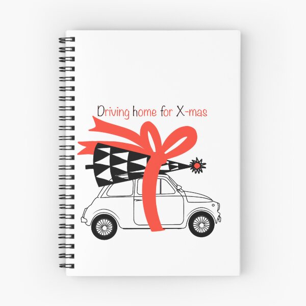Item preview, Fiat 500, with fir tree and bow, Driving home for Christmas designed and sold by janara-studio.