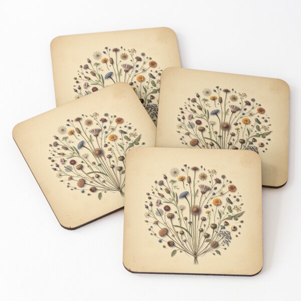 Item preview, Vintage Botanical Tree Made Of Wildflowers designed and sold by IntelliMindDesigns.