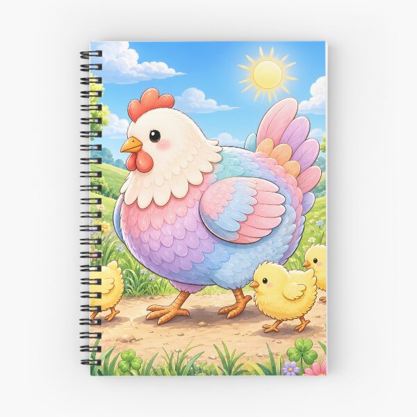 Item preview, The Illustration of Hen and Chicks in Beautiful, Blooming Garden designed and sold by Pim-Crystal.