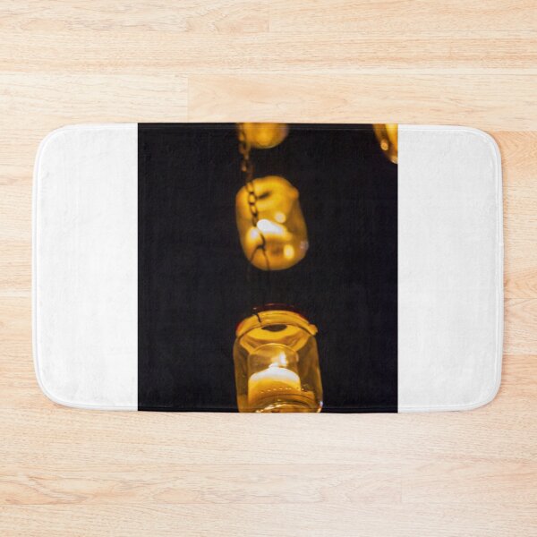 Item preview, Warm Golden Jar Lanterns Hanging From a Chain Create Cozy Nighttime Ambiance designed and sold by Nmallia.