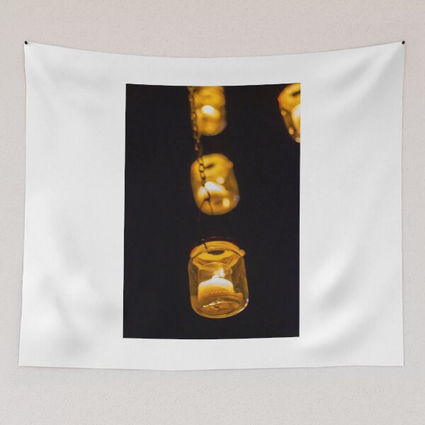 Item preview, Warm Golden Jar Lanterns Hanging From a Chain Create Cozy Nighttime Ambiance designed and sold by Nmallia.