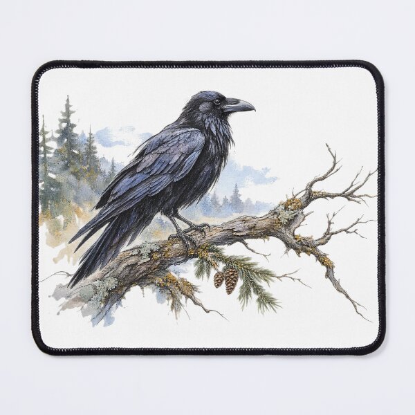 Item preview, Wild Places Raven | Painterly Woodland Bird Art designed and sold by SusanSweetArt.
