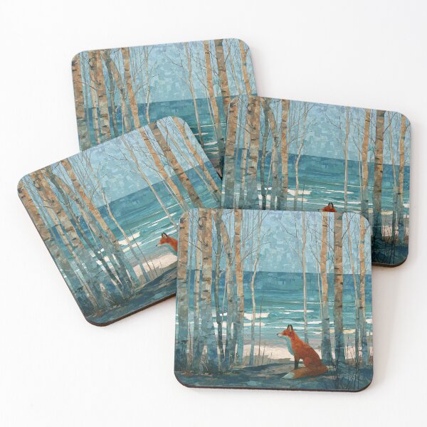 Item preview, Stained Glass Style Mosaic Fox Coastal The Birches Grove designed and sold by GrinGalore.