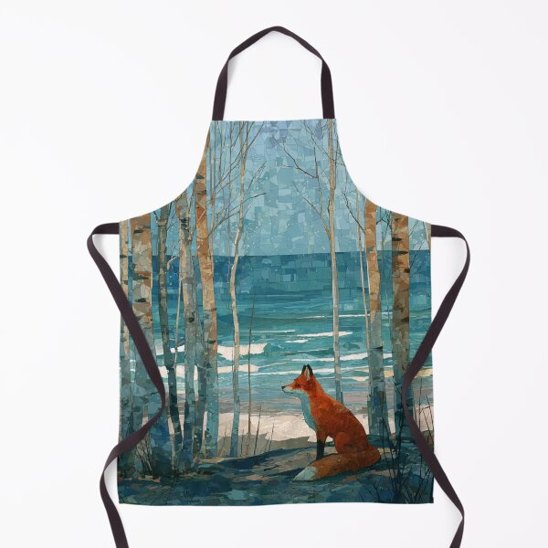 Item preview, Stained Glass Style Mosaic Fox Coastal The Birches Grove designed and sold by GrinGalore.