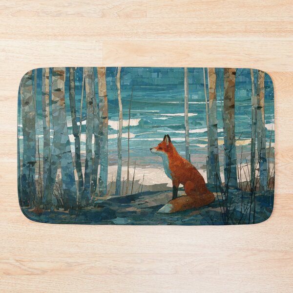 Item preview, Stained Glass Style Mosaic Fox Coastal The Birches Grove designed and sold by GrinGalore.