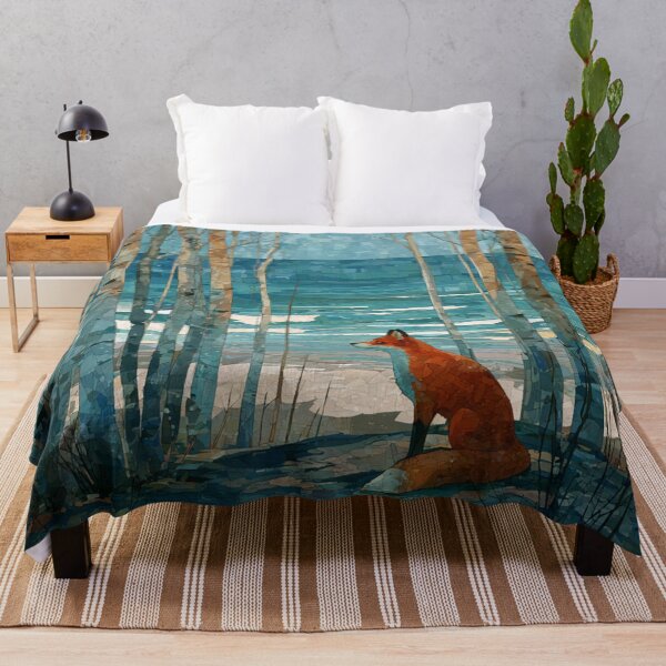 Item preview, Stained Glass Style Mosaic Fox Coastal The Birches Grove designed and sold by GrinGalore.
