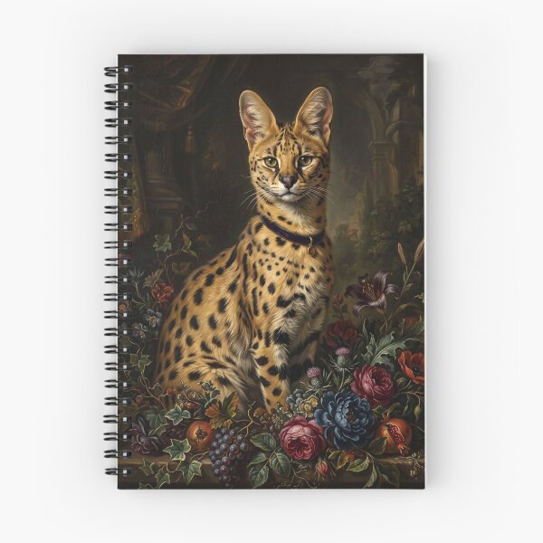 Item preview, Noble Serval Cat with Velvet Collar Portrait designed and sold by Real Beast Art.