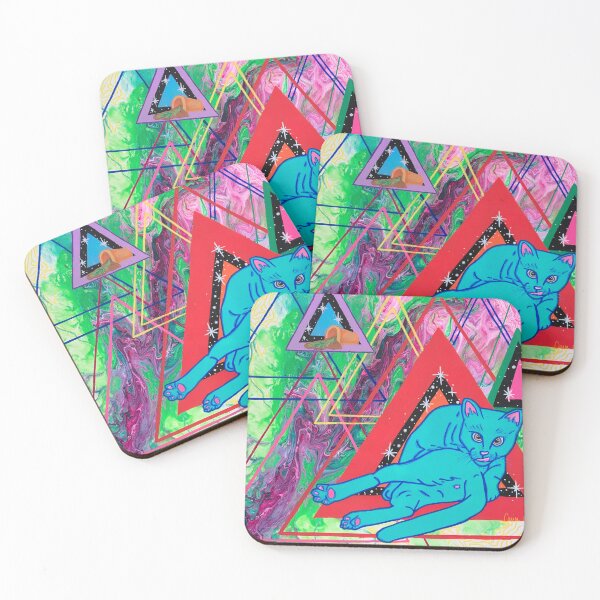 Item preview, Quantum Cat – Psychedelic Geometric Cat Art designed and sold by artbycassia.