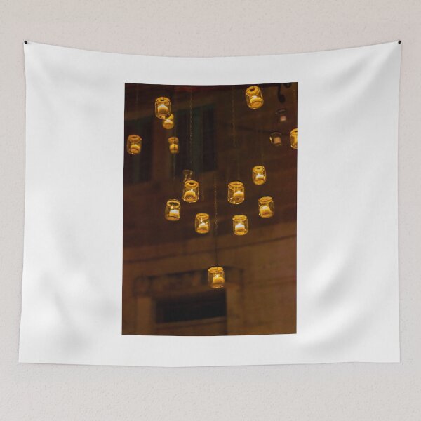 Item preview, Warm Amber Lanterns Hanging as Soft Night Lights Create Cozy Evening Ambiance for Restaurants designed and sold by Nmallia.