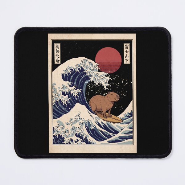 Item preview, Surfing Capybara Great Wave Funny Vintage Japanese Ukiyo e Retro designed and sold by FaizArtShop.