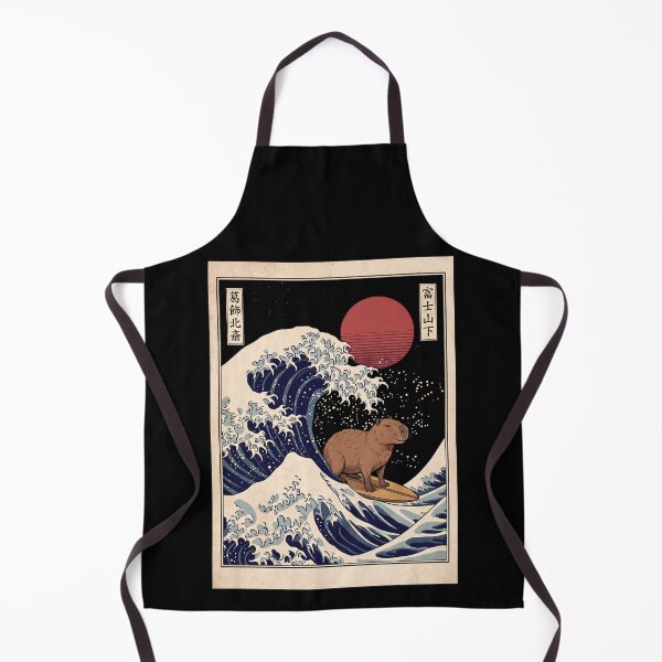 Item preview, Surfing Capybara Great Wave Funny Vintage Japanese Ukiyo e Retro designed and sold by FaizArtShop.