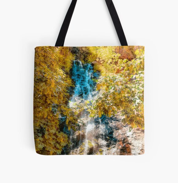 Bridal Veil Falls in Yellow All Over Print Tote Bag