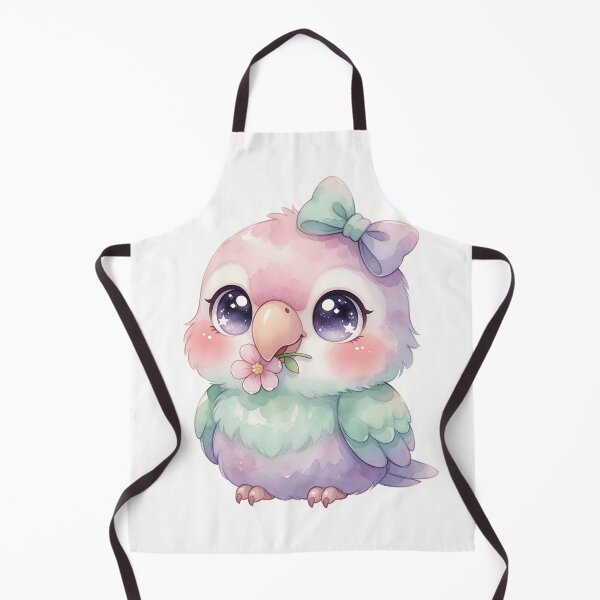 Item preview, Cute Pastel Parrot with Bow Watercolor Art designed and sold by HappyOops.