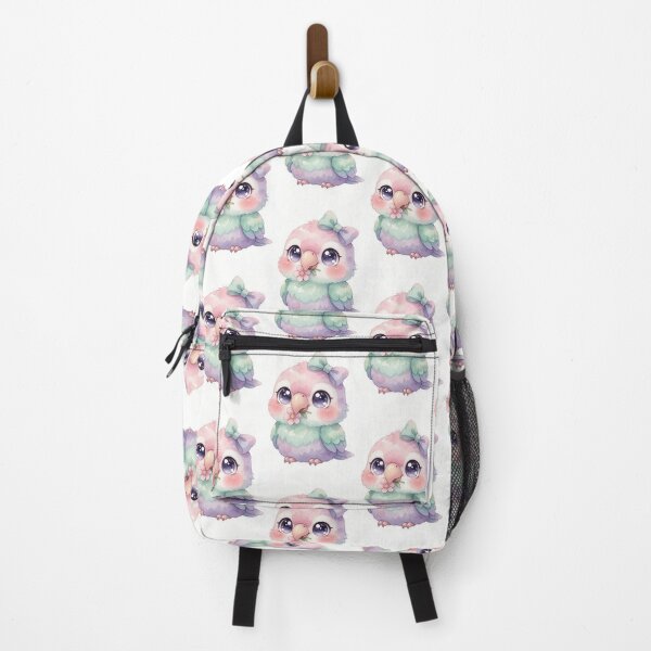 Item preview, Cute Pastel Parrot with Bow Watercolor Art designed and sold by HappyOops.