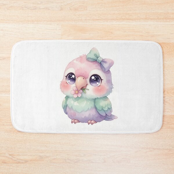 Item preview, Cute Pastel Parrot with Bow Watercolor Art designed and sold by HappyOops.