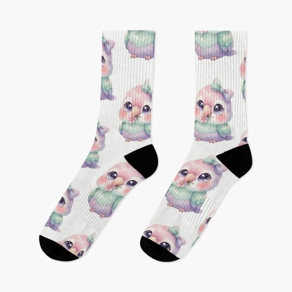 Item preview, Cute Pastel Parrot with Bow Watercolor Art designed and sold by HappyOops.