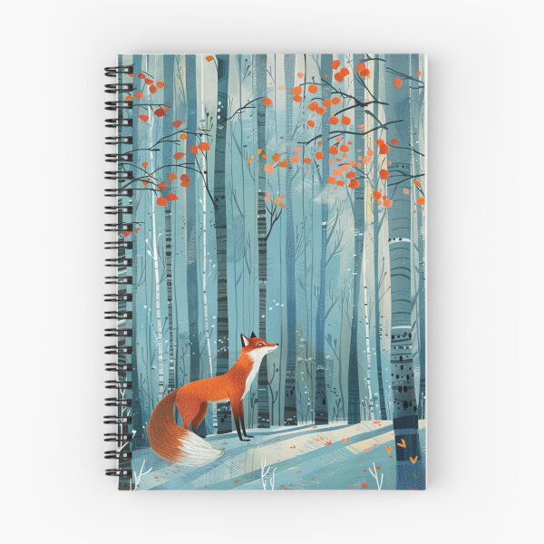 Item preview, Red Fox The Birches Forest Autumn Canopy Orange Leaves designed and sold by GrinGalore.