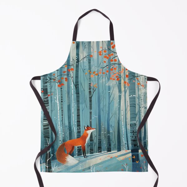 Item preview, Red Fox The Birches Forest Autumn Canopy Orange Leaves designed and sold by GrinGalore.
