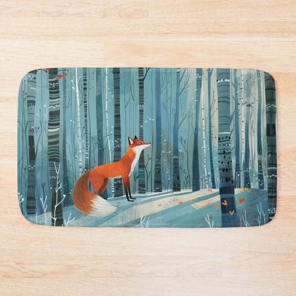Item preview, Red Fox The Birches Forest Autumn Canopy Orange Leaves designed and sold by GrinGalore.