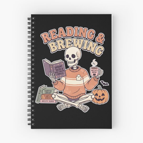 Item preview, Halloween Skeleton Coffee and Books Aesthetic designed and sold by Frog Level Treasures.