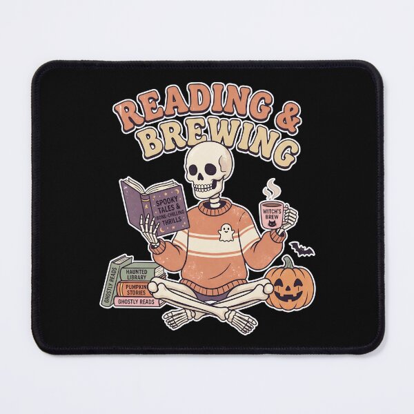 Item preview, Halloween Skeleton Coffee and Books Aesthetic designed and sold by Frog Level Treasures.