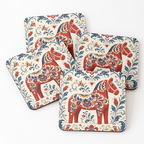 Item preview, Swedish Dala Horses Red, Funny Dala Horses  designed and sold by Owneysweet.