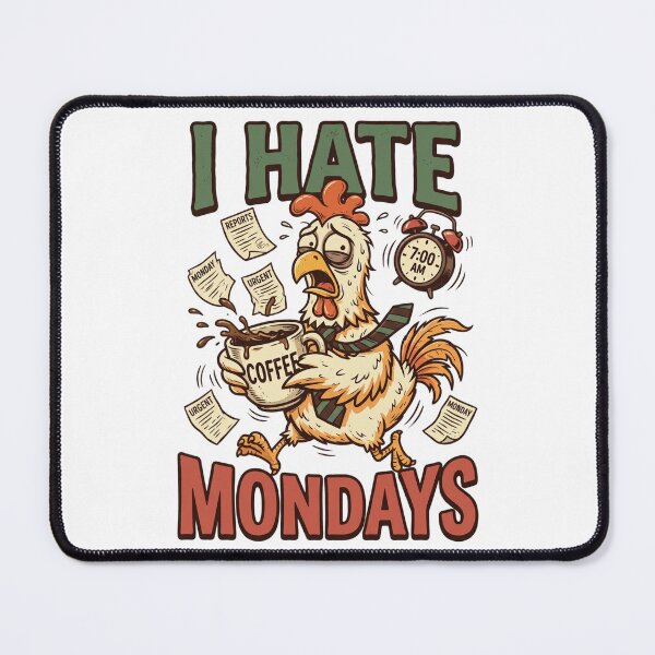 Item preview, Funny Chicken I Hate Mondays designed and sold by Oddly Relatable.