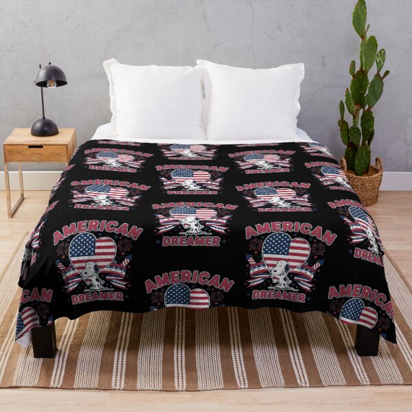 Item preview, American Dreamer Snoopy USA Flag Heart Fireworks 4th of July designed and sold by Dravienart.
