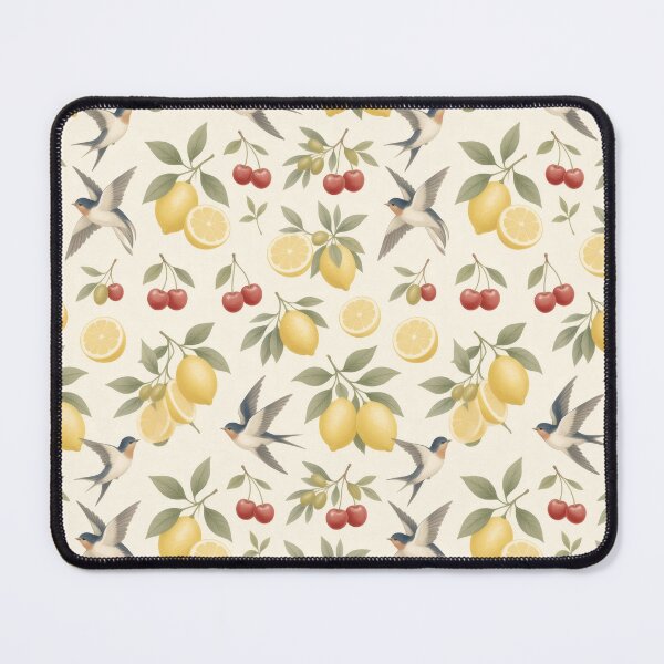Item preview, Lemon Cherry Swallow Bird Seamless Pattern designed and sold by HappyOops.