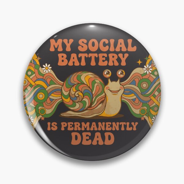 Item preview, Psychedelic Snail, Social Battery, Exhausted, Retro - Dark Colors Edition designed and sold by Shyla Marsare.