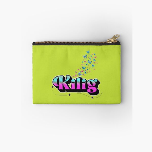 Item preview, Kilig Tagalog Word Butterflies In Stomach Pink Cyan Retro Typography Art designed and sold by Miheerala.
