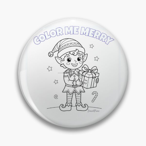 Item preview, Color Me Merry Christmas Elf - DIY Holiday Coloring Page Design designed and sold by SmartPuns.
