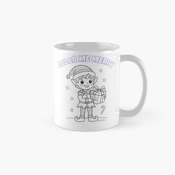 Item preview, Color Me Merry Christmas Elf - DIY Holiday Coloring Page Design designed and sold by SmartPuns.