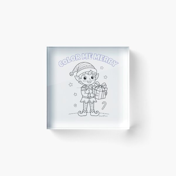Item preview, Color Me Merry Christmas Elf - DIY Holiday Coloring Page Design designed and sold by SmartPuns.