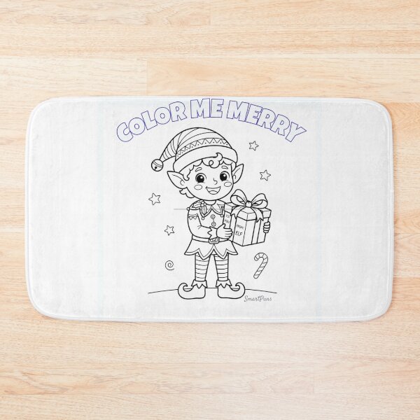Item preview, Color Me Merry Christmas Elf - DIY Holiday Coloring Page Design designed and sold by SmartPuns.