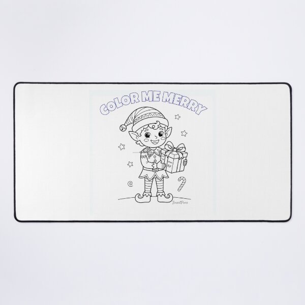 Item preview, Color Me Merry Christmas Elf - DIY Holiday Coloring Page Design designed and sold by SmartPuns.