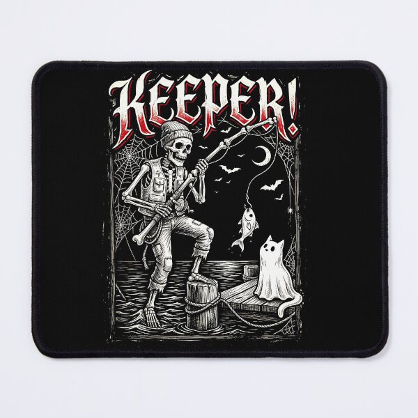 Item preview, Halloween Skeleton Fishing Vintage Gothic Horror Retro Halloween Design designed and sold by ArcaneArtistry.