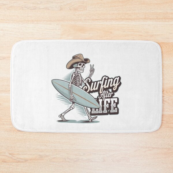Item preview, Surfing After Life - Skeleton Surfer in Cowboy Hat  designed and sold by PhilllandArt.