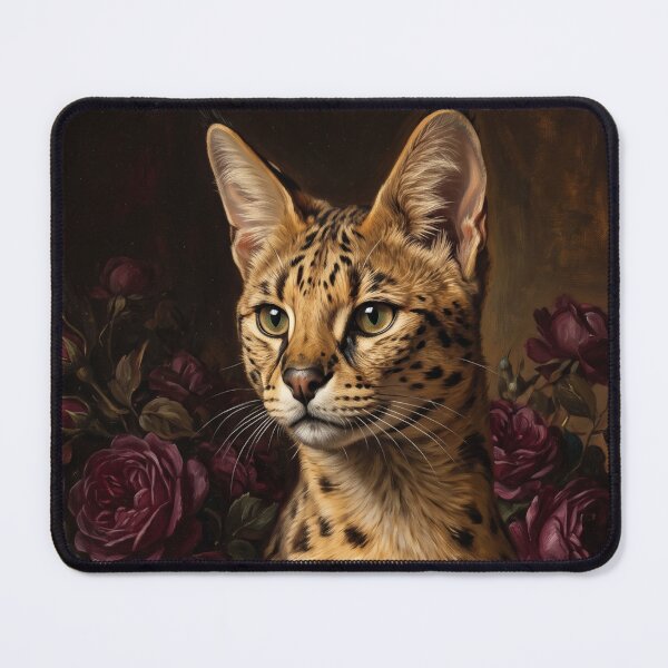 Item preview, Noble Serval Cat Vintage Oil Portrait designed and sold by Real Beast Art.
